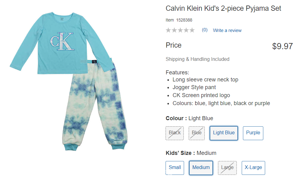 Calvin Klein Kid's 2-piece Pyjama Set